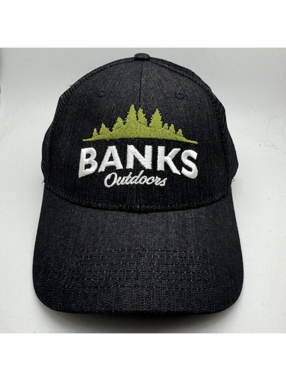 BANKS Outdoors Trucker Hat Black Mesh Adjustable Baseball Cap Fishing Hunting